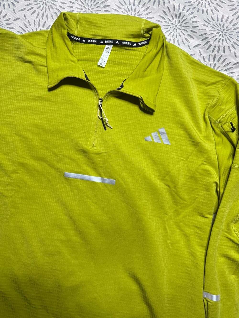 Adidas Adi365 Running CLIMAWARM+ Half-Zip Preloved Lime JM5725 Size XL